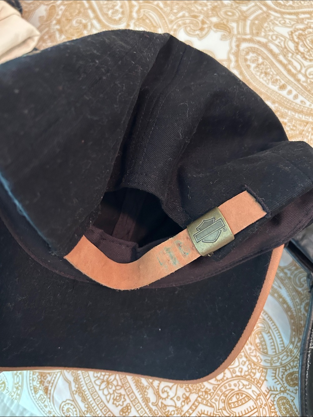 Harley-Davidson Black Caps with Orange Logo Accents - Pair - Picture 4 of 4